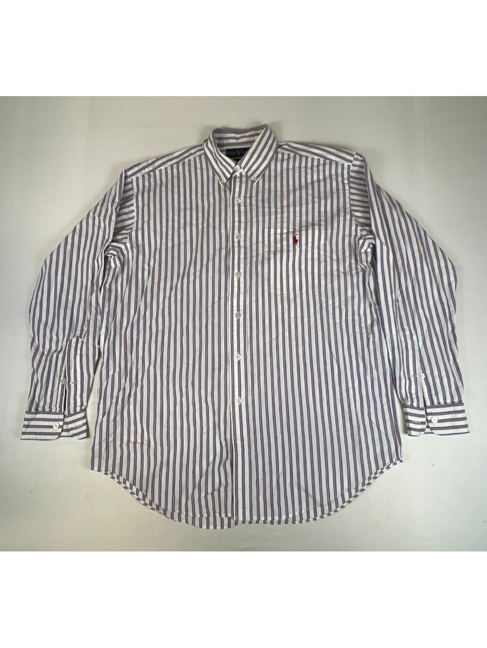 Vintage Ralph Lauren Blake Men M Striped Long Sleeve Button Down Shirt Cotton